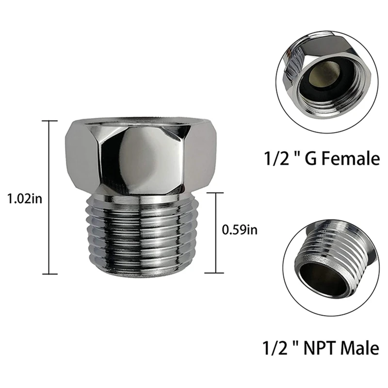 

2 Pck Thickened Connector for All-Copper Washing Machine 4 Points Threaded Connector for Bathroom Water Pipe