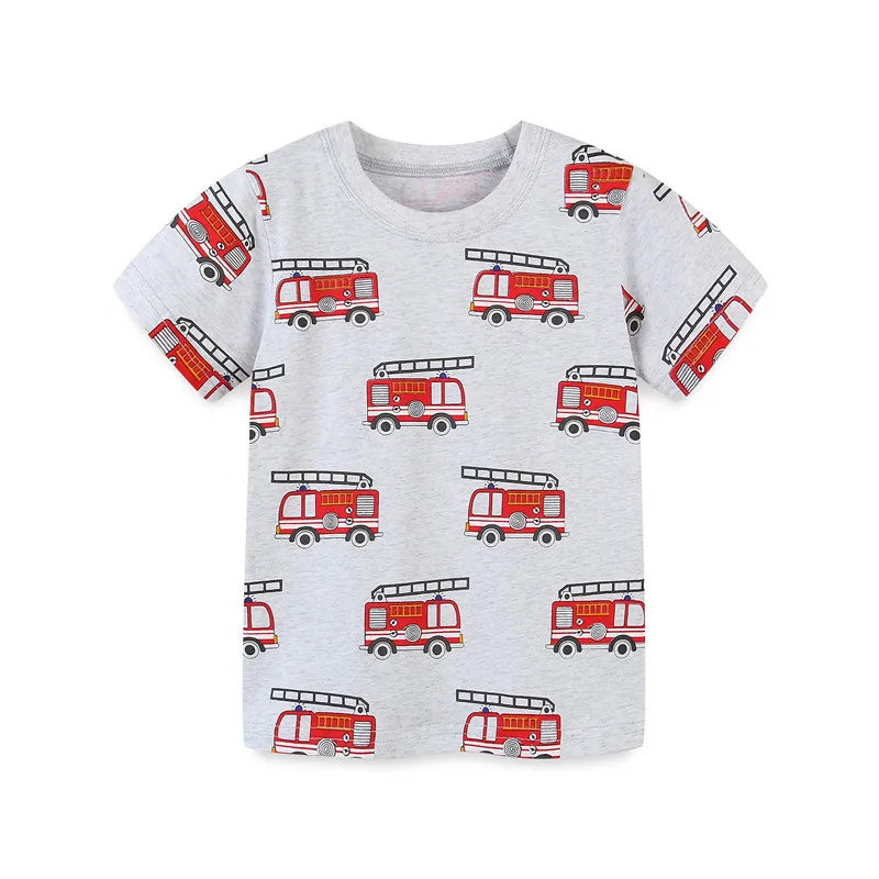 

Jumping Meters Children's New Cartoon T shirts For Boys Summer Fashion Cars Print Clothes Hot Kids Tees Tops