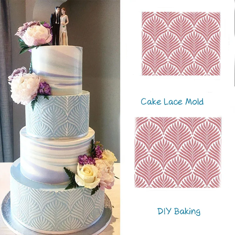 

Wheat Printing Template Cake Spray Pattern Silica Gel Mold Bread Powder Sieve Cake Lace Mold DIY Baking Cake Decorating