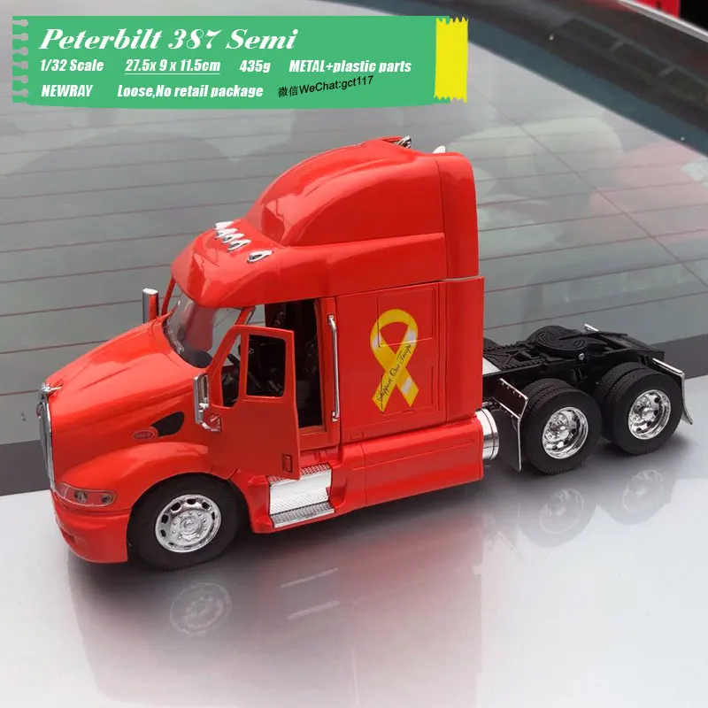 NEWRAY 1/32 весы модели грузовиков игрушки Peterbilt 387 грузовых полуприцепов литья под