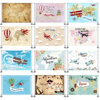 adventure airplane photography background baby shower pirate ship map birthday photography backdrop newborn photo backgrounds
