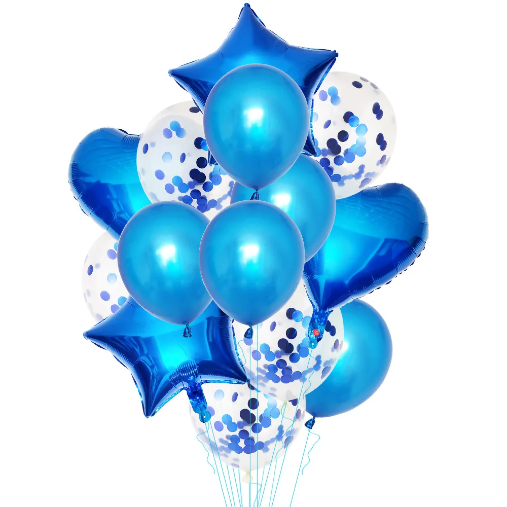 

2021.14Pcs Multi Confetti Balloon Happy Birthday Party Balloons Rose Gold Helium Ballons Boy Girl Baby Shower Party Supplies