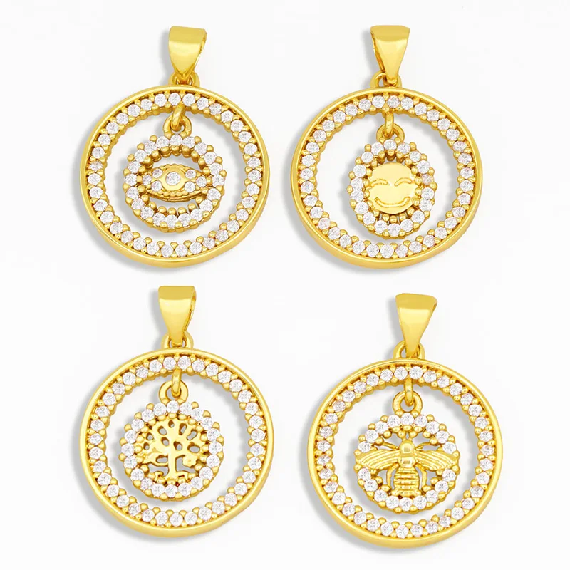 OCESRIO медные латунные CZ подвески с сглаза для изготовления ювелирных изделий