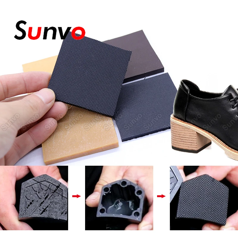 

Women High Heels Sandals Anti-Slip Shoes Sole Protector Pad Rubber Outsole Replacement Repair Square Heel Shoe Bottom Patch Pads