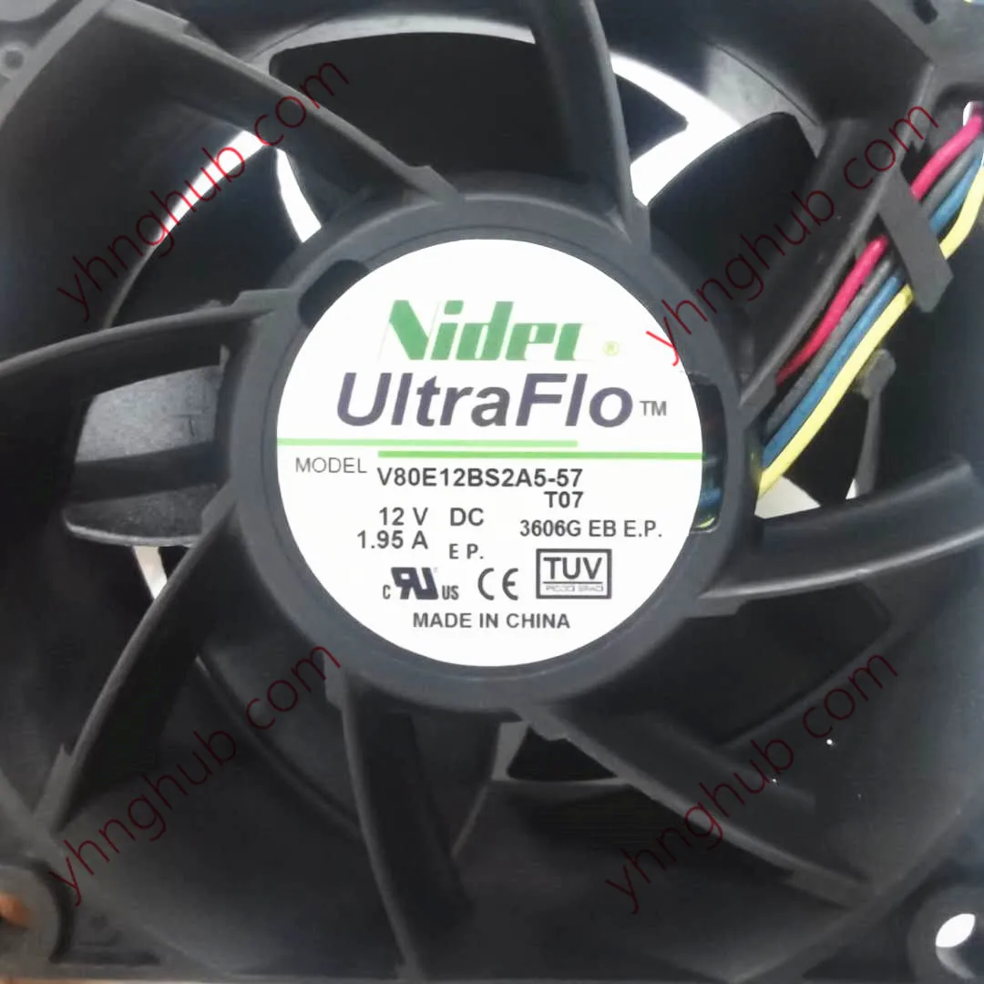 4-проводной охлаждающий вентилятор для сервера Nidec V80E12BS2A5-57 T07 DC 12V 1.95A 80x80x38 мм |