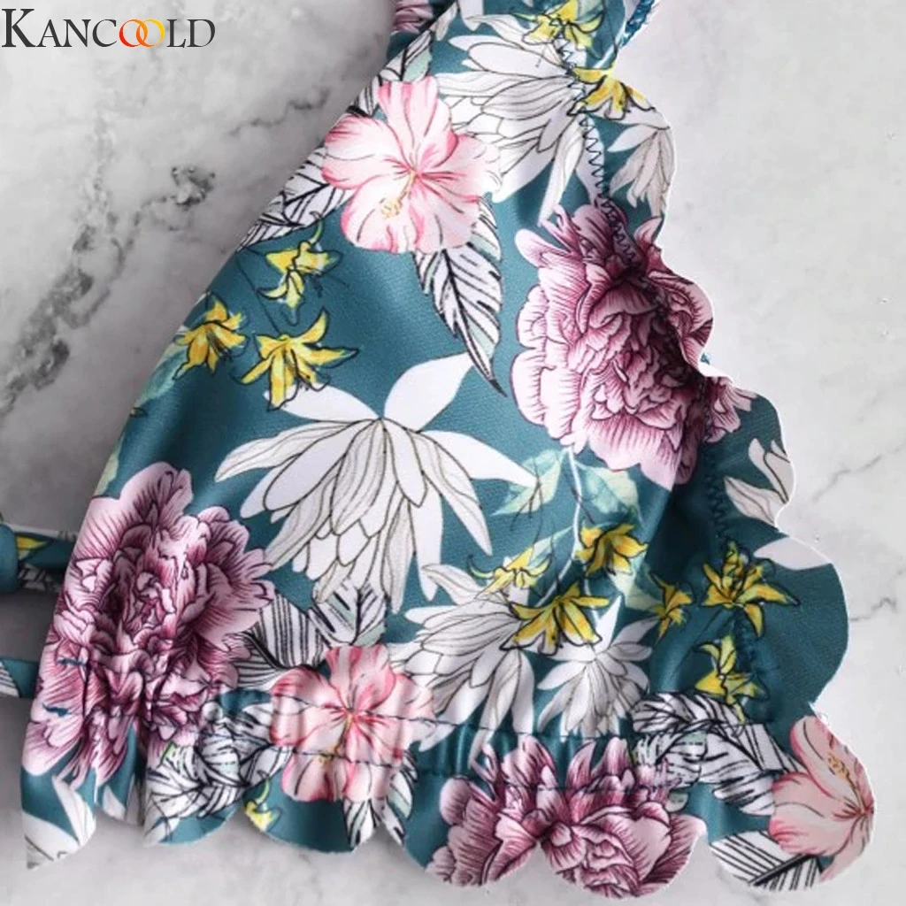 KANCOOLD женский раздельный купальник из двух частей с цветочным принтом