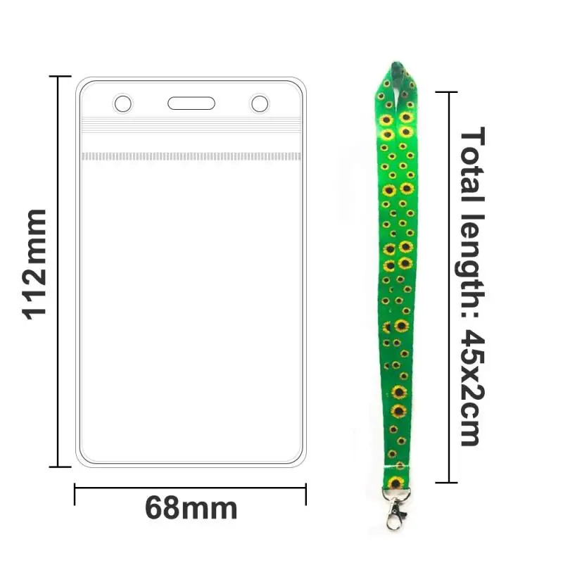 

Dropship! Sunflower Lanyard Transparent Card Holder Case Badge Neck Strap Lanyard Bus ID Card For Schools Companies Card Storage