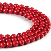 4mm 6mm 8mm 10mm red turquoise round spacer beads for making bracelet necklace