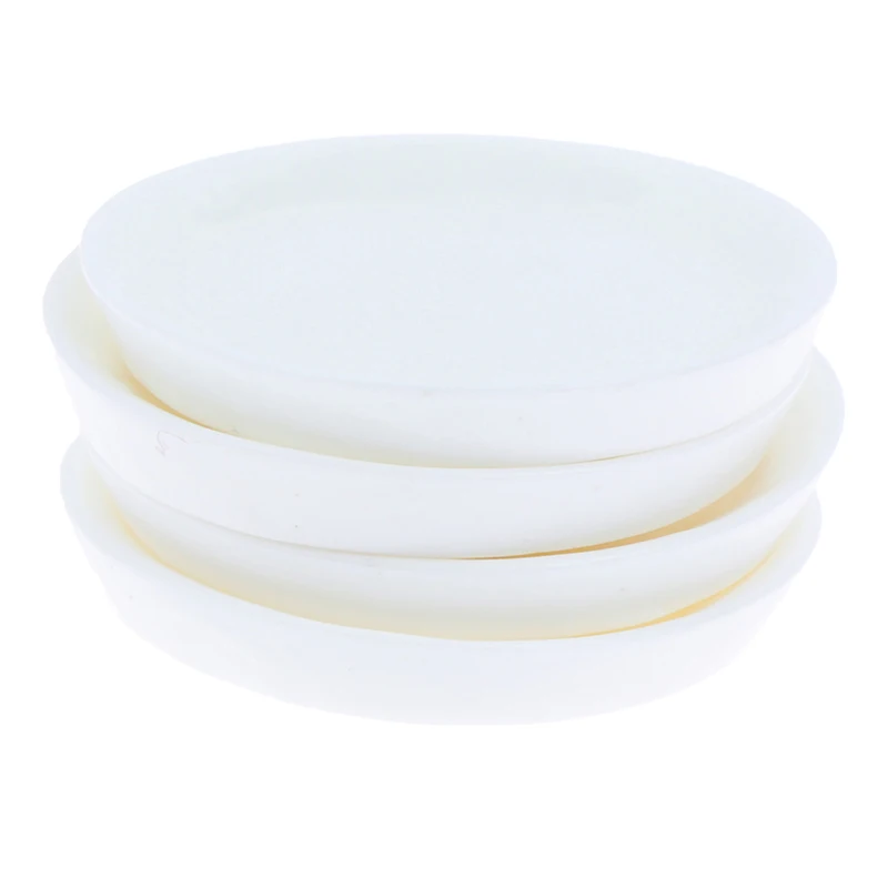 

4PCS 1:12 Dollhouse Miniatures White Round Dishes Plate Kitchen Accessories Toys New