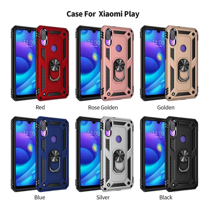 For Xiaomi Mi Play 3D Combo Armor Case for Metal Phone Back Cover Fundas Coque Etui |