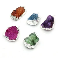natural stone quartzs druzy pendants irregular plated druzy for jewelry making diy women necklace earring gifts