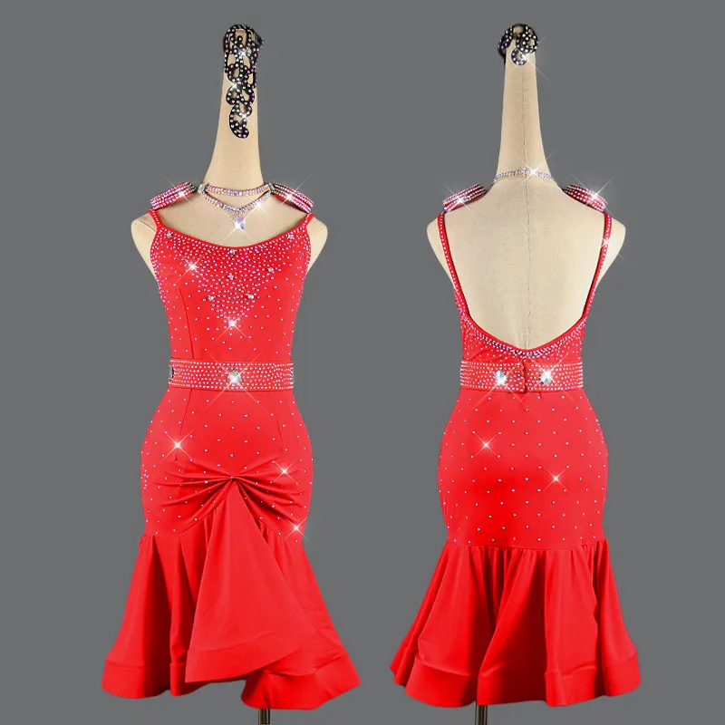 Платье женское блестящее для латиноамериканских танцев темно синее|Латинский| |