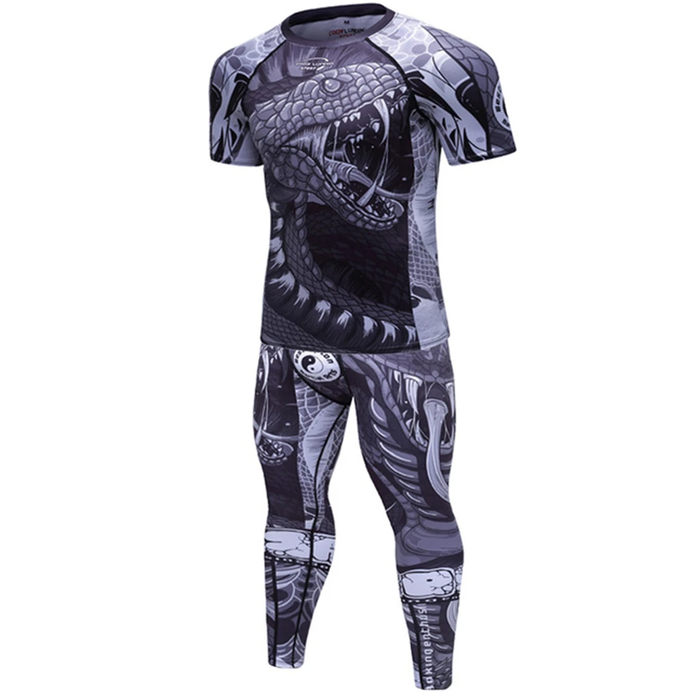 

Compression t shirt Mens jiu jitsu bjj Sports Suits Quick Dry Sets Clothing Sport Joggers Workout Gym Fitness Tracksuits Running