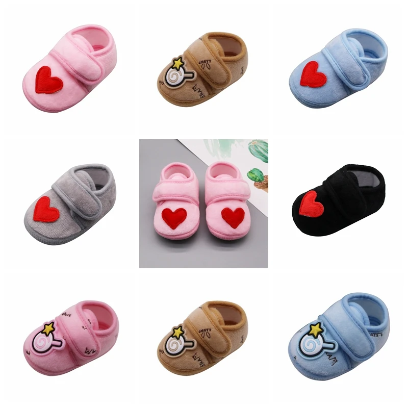 

2022 Newborn Baby Girl Boy Shoes Soft Sole Cartoon Anti-slip Shoes Comfortable Cotton Toddler Baby Shoes Baby First Walk