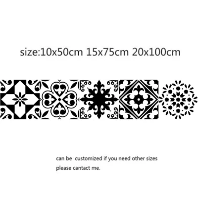 Черно белые наклейки на плитку для ванной комнаты стену из ПВХ водостойкие
