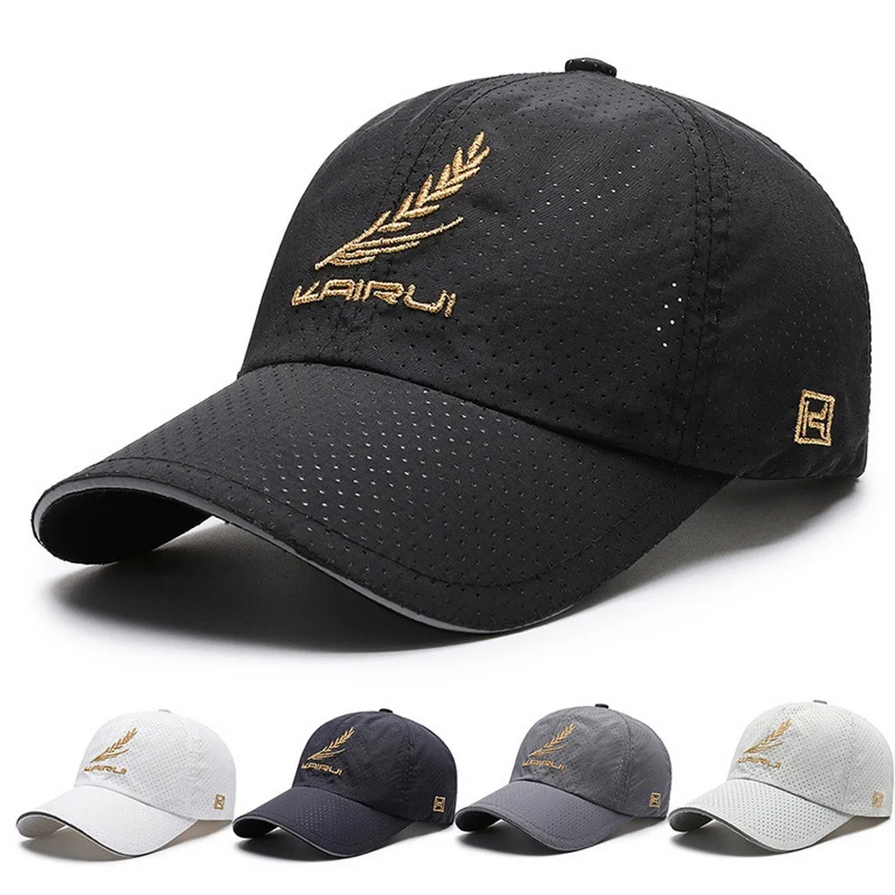 

Spring And Summer Unisex Baseball Caps Casual Style Polyester Embroidered Golden Wheat Ears Outdoor Sports Berets High Quality