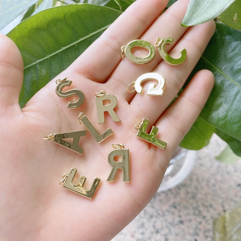 

5pcs/lot Accessories Parts ABC 26 Alphabet Capital Gold Color Letter Charm For Jewelry