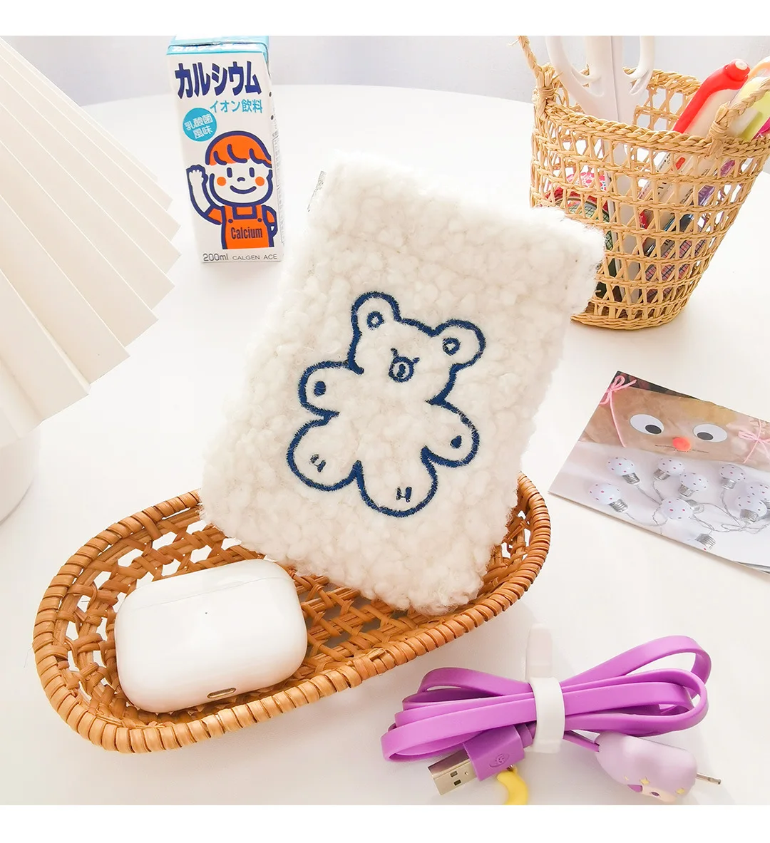 

W&G Milkjoy Plush Cute Cartoon Multifunctional Ins Coin Purse Headphone Storage Bag