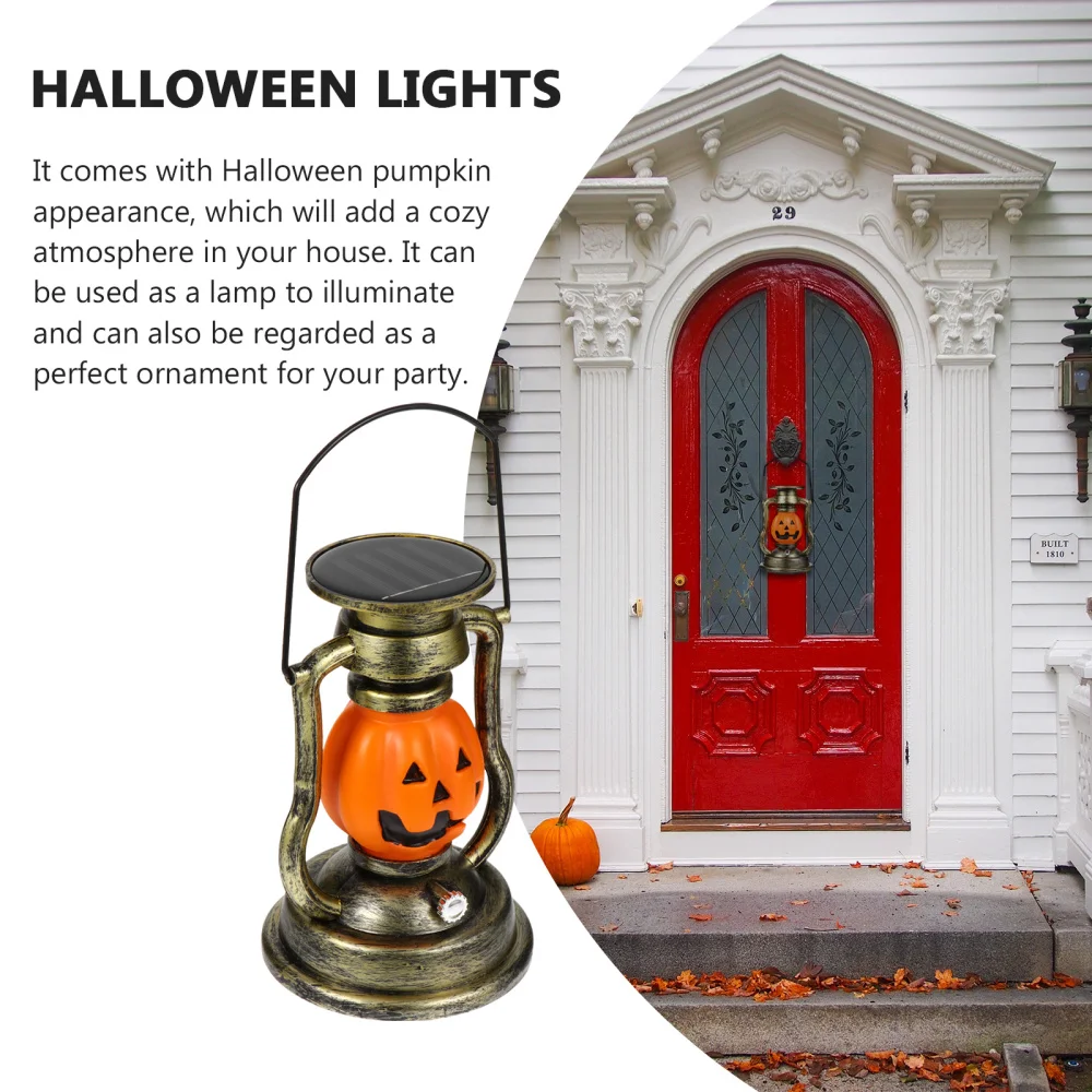 

Pumpkin Solar Kerosene Lamp Retro Handheld Lantern Lamp Ornament