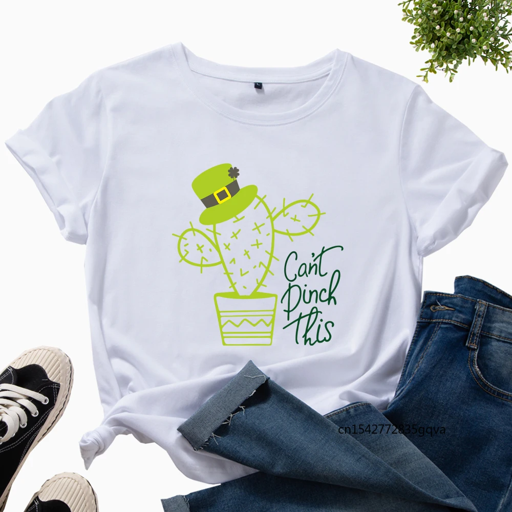 

Women's Graphic T-Shirts Printed Shirt Tee Short Sleeve Summer Tops Female Tees Clothes Can't Pinch This Cactus Plants