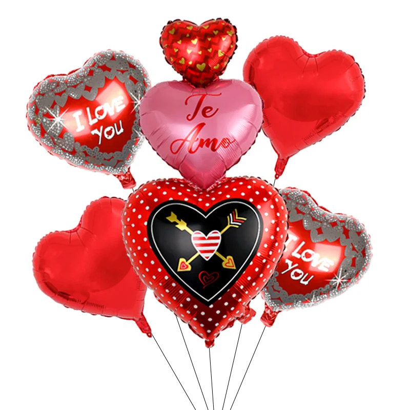 

1Set I Love You Te Amo Spanish Foil Balloons For Valentine's Day Anniversary Wedding Decorations Heart Helium Globos Lovers Gift