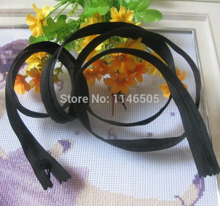 Нейлоновая застежка-молния 3 # с закрытым концом 150 см черные цвета 10 шт./лот