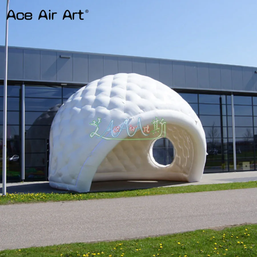 Белая полукруглая надувная купольная палатка в форме мяча для гольфа рекламная