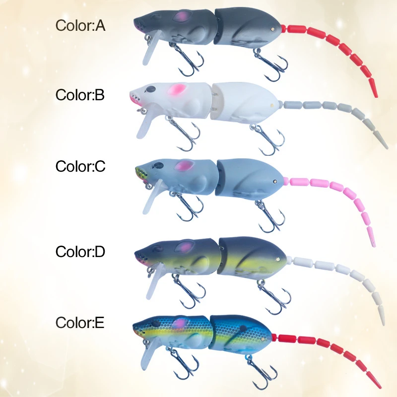 

2 Segments Artificial Fishing Lure Minnow Plastic Mouse Rat Lure 15.5Cm 15.5G Wobblers Crankbait Pike Top Water Lure Rat Bait