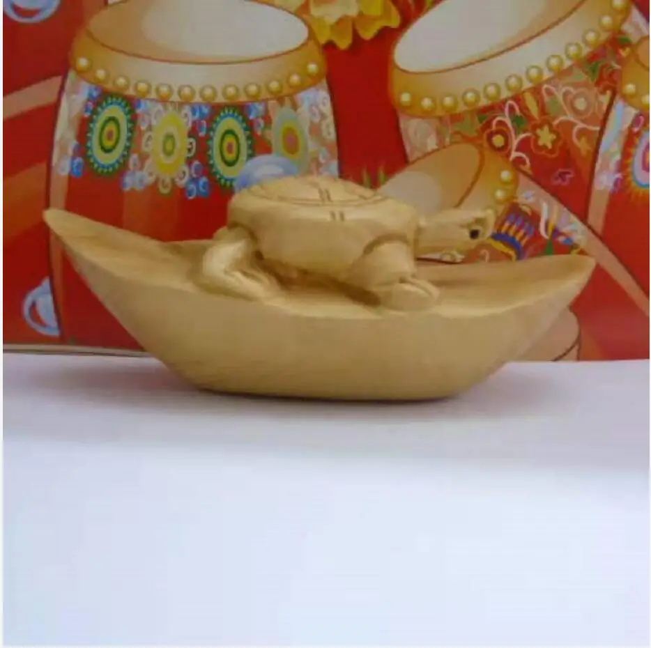 Медная Статуя китайского ручная работа Резной орнамент милый кот старый Самшит