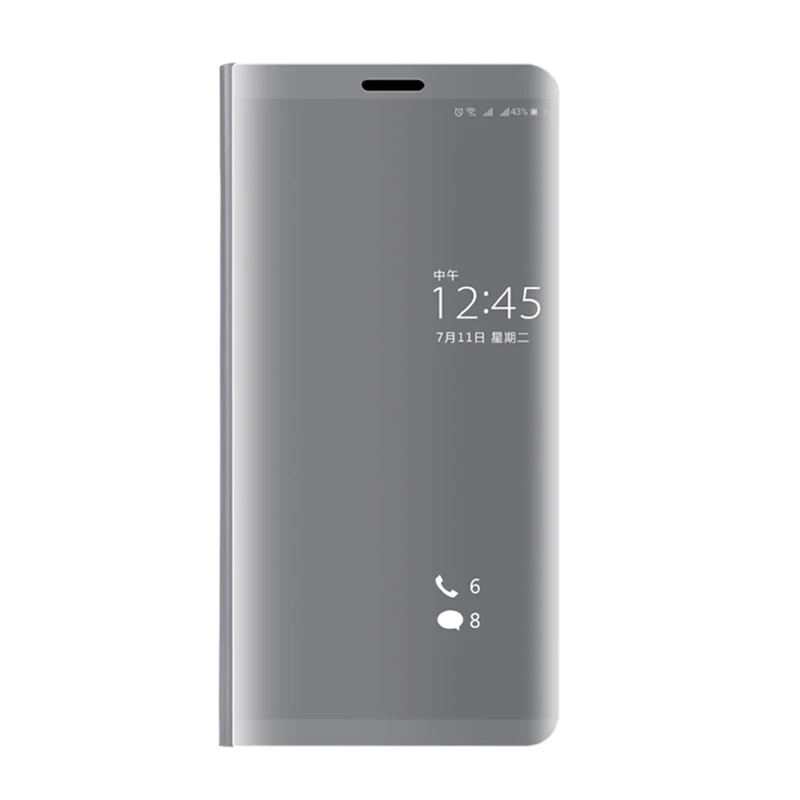 silver Для oneplus 7 pro 6 6t 5 t зеркальный кожаный чехол для телефона для oneplus 7pro 6 5 t oneplus 7 oneplus 6 Smart Mirror откидная крышка Capa - Цвет: silver