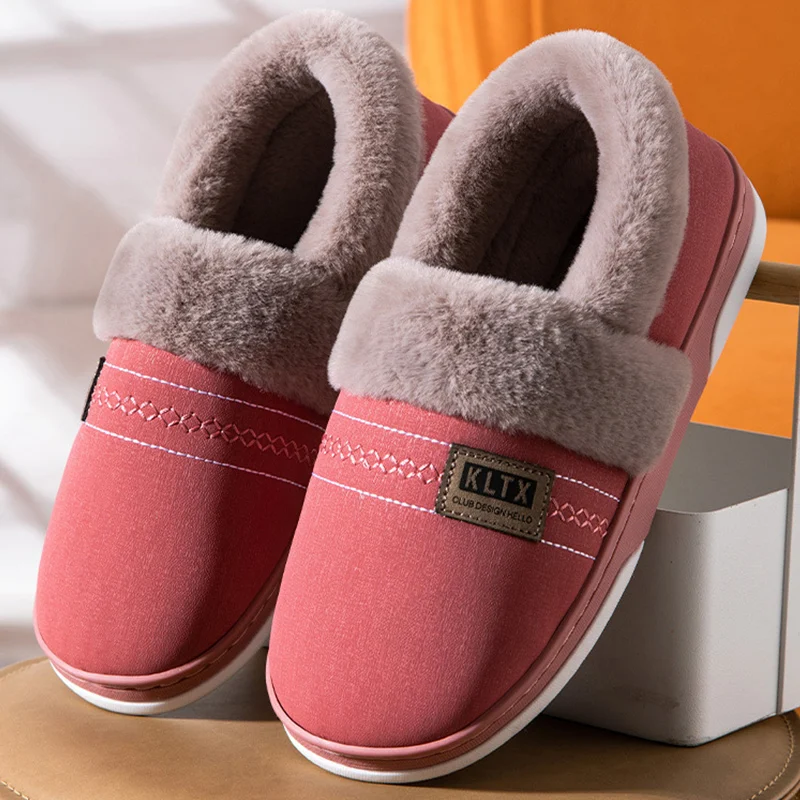 

Women Winter Warm Slippers Short Plush Slipper Home Bedroom Indoor Shoes For Men Male Floor Bedroom Home Thick Soles Slip On New