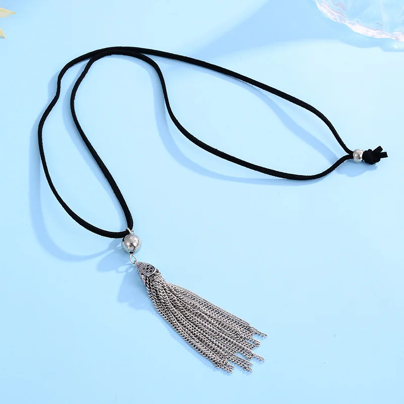 Shineland дешевая оптовая продажа женская подвеска ожерелье с кисточкой длинная