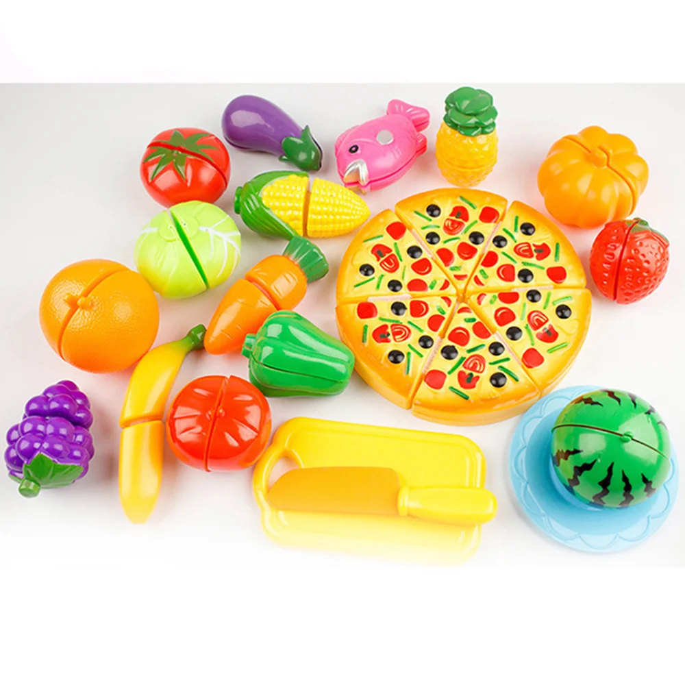 

24pcs Kids Cutting Toy Set Food Fruit and Vegetable Bread Pretend Play Education Toy