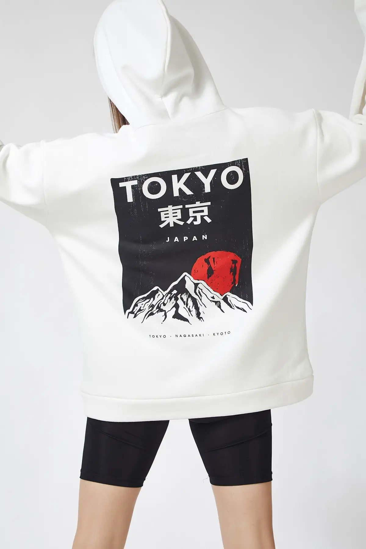 Счастливый ист. Женская зимняя Толстовка Оверсайз с капюшоном OX00046 | одежда