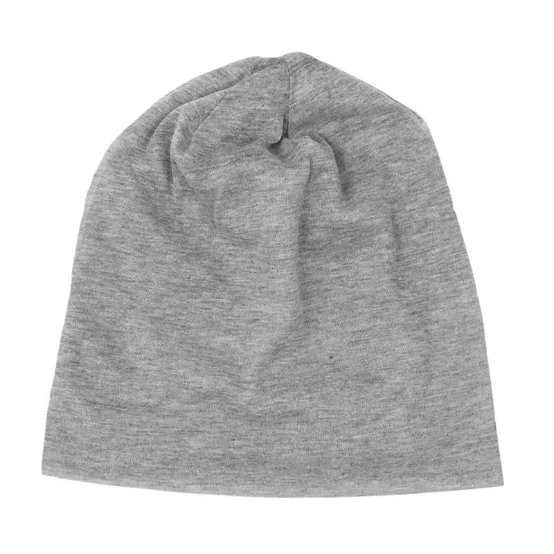 

Men Women Beanie Solid Color Hip-hop Slouch Unisex Knitted Cap Hat Light Gray