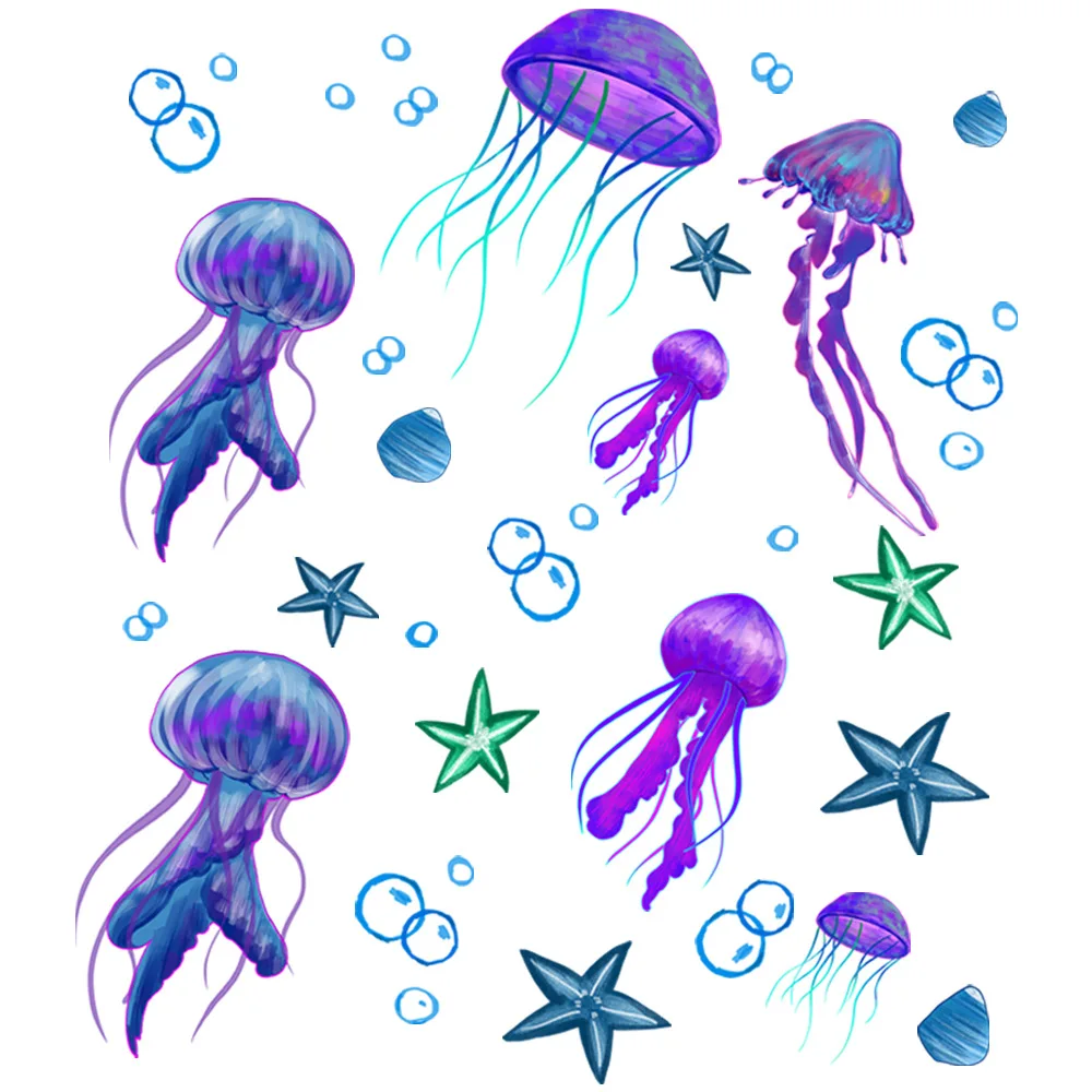 

2021 New Ocean Series Starfish Jellyfish Bubble Paste Kindergarten Children Room Living Room Bedroom Decorative Paste Pvc