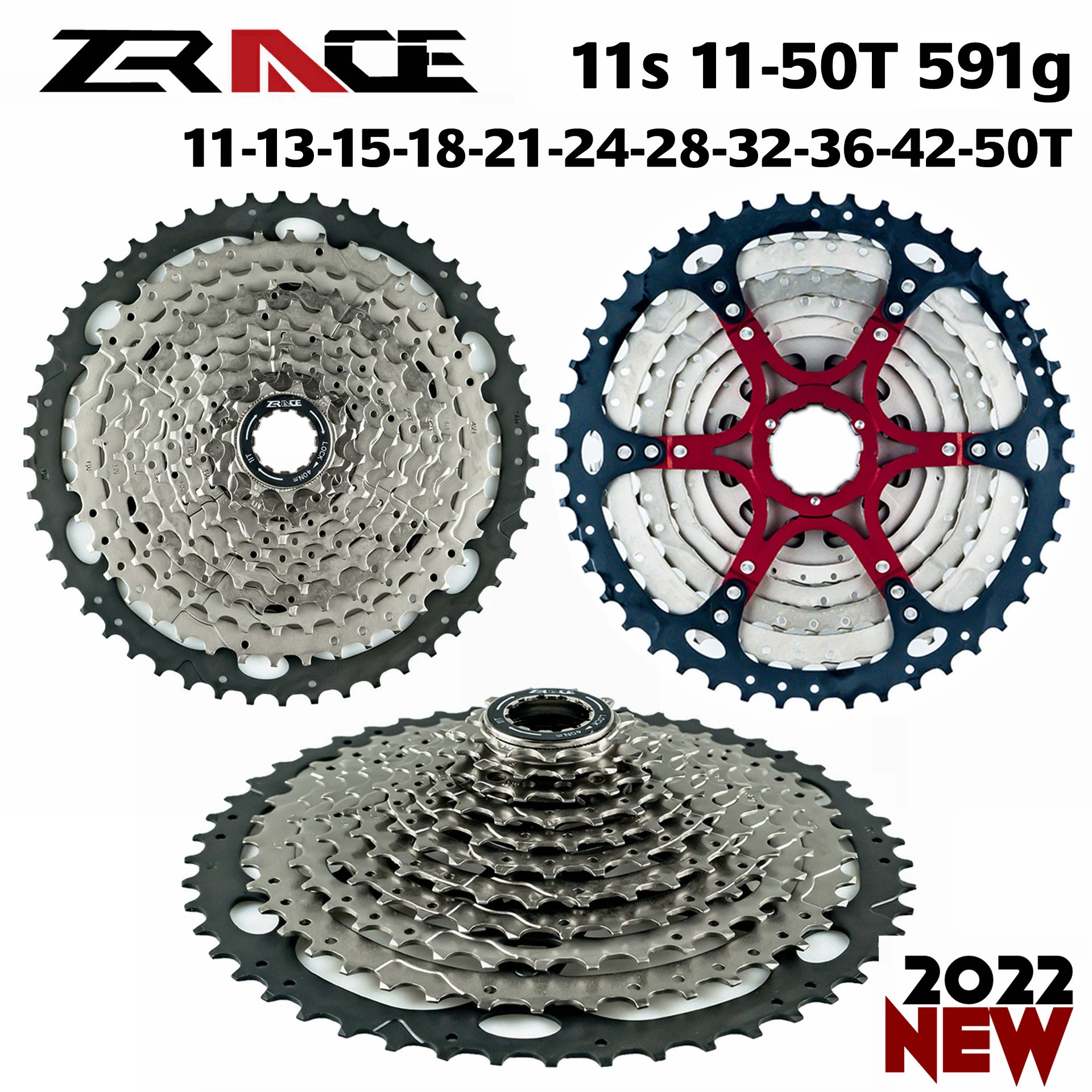 ZRACE Chainrings 32T / 34T / 36T / 38T + Cassette 42T / 46T / 50T / 52T + Chains, 1x10 speed / 1x11 Speed Big Cassette 4kit images - 6