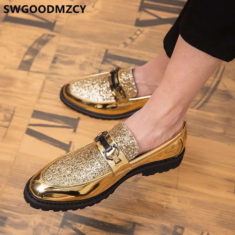 Туфли мужские вечерние с блестками элегантные туфли для итальянского