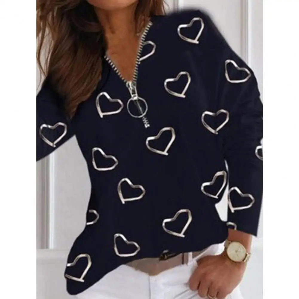 

Loose Breathable Heart Print Fall Blouse for Working Women Blouse Loose Breathable Heart Print Fall Blouse for Working