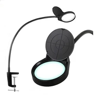 hot sale flexible clip on watch repairing magnifying glass light 5w clamp magnifier 3x10x 5x or 8x15x magnifying reading light