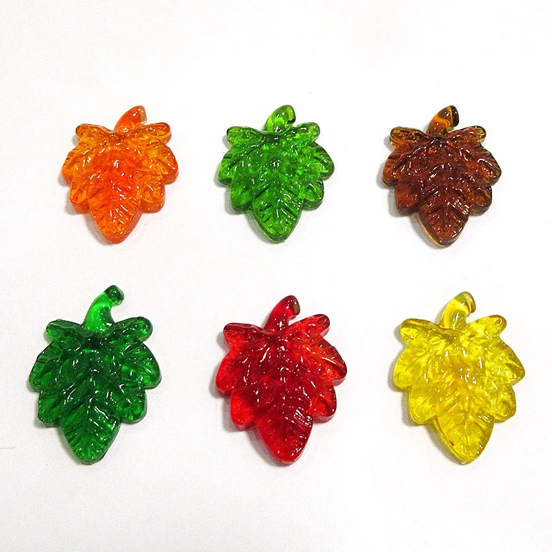

6pcs Custom handmade murano art mini glass leaves ornaments different color design fairy garden home table top decor accessories