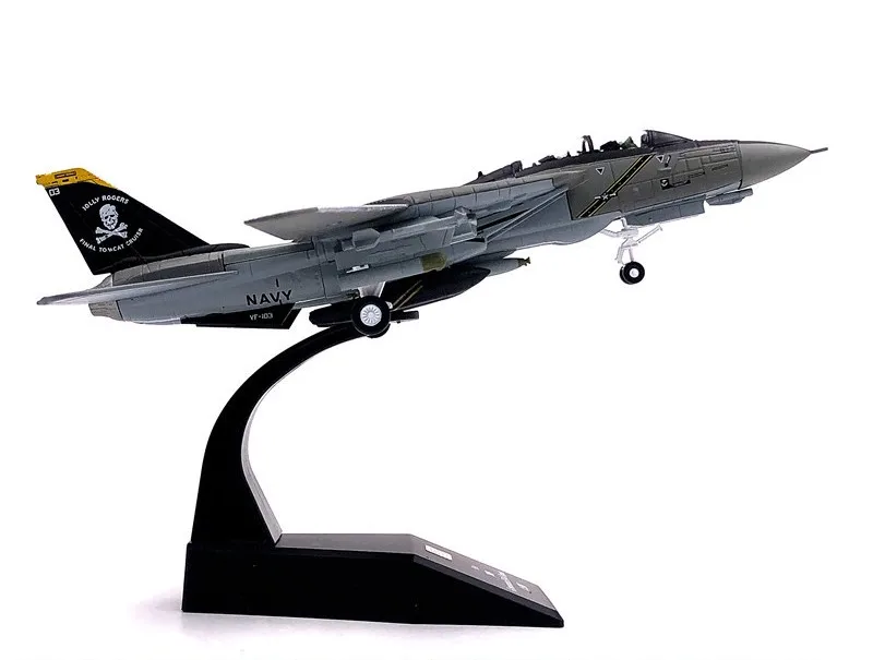 Wltk US Navy Grumman F-14A Tomcat Jolly Rogers Fighter 1/100 Diecast Model |