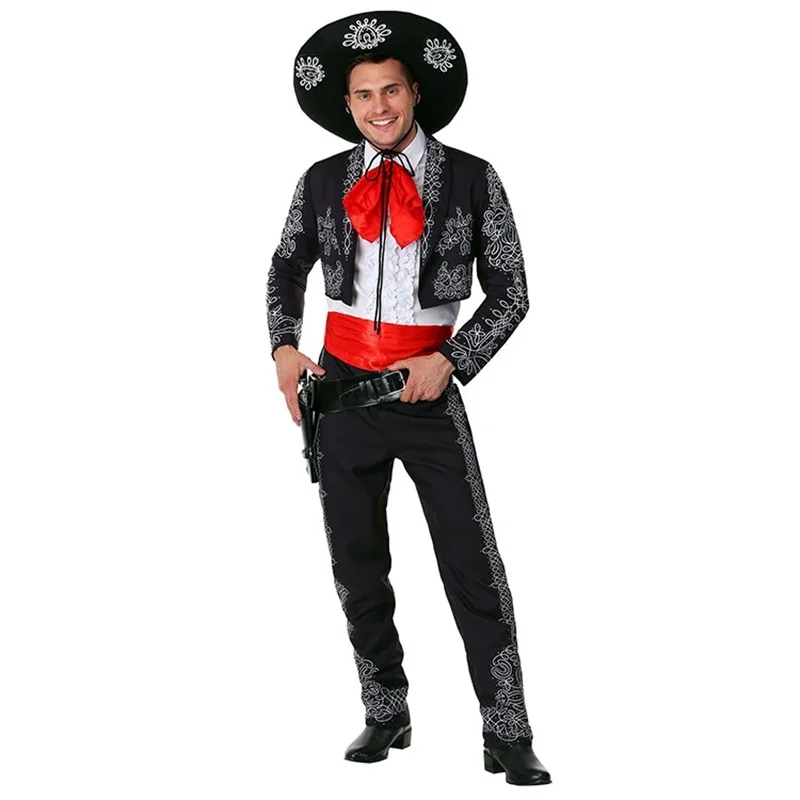 Halloween Costume for Adult American Western Movie Three Amigos! Mexican Costume Mariachi Party Set Matador Men Cosplay Carnival