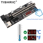 Карта расширения TISHRIC PCIE Riser PCIE x16 PCI-E PCI Express 1X 4X 8X 16X с адаптером отображения температуры для майнинга BTC GPU