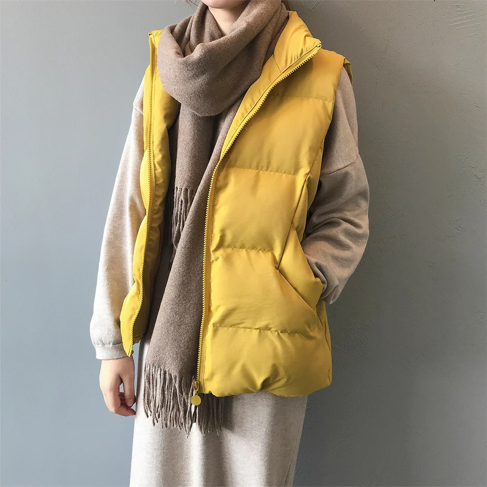 

Женский короткий жилет без рукавов 민민국 국, зимняя теплая хлопковая подкладка, новинка 2021, уличная одежда, стильные свободные женские шикар...