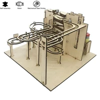 2021 new model building kit 3d wooden track ball puzzle marble run zuma electric diy assemble mechanical gear engineering toys