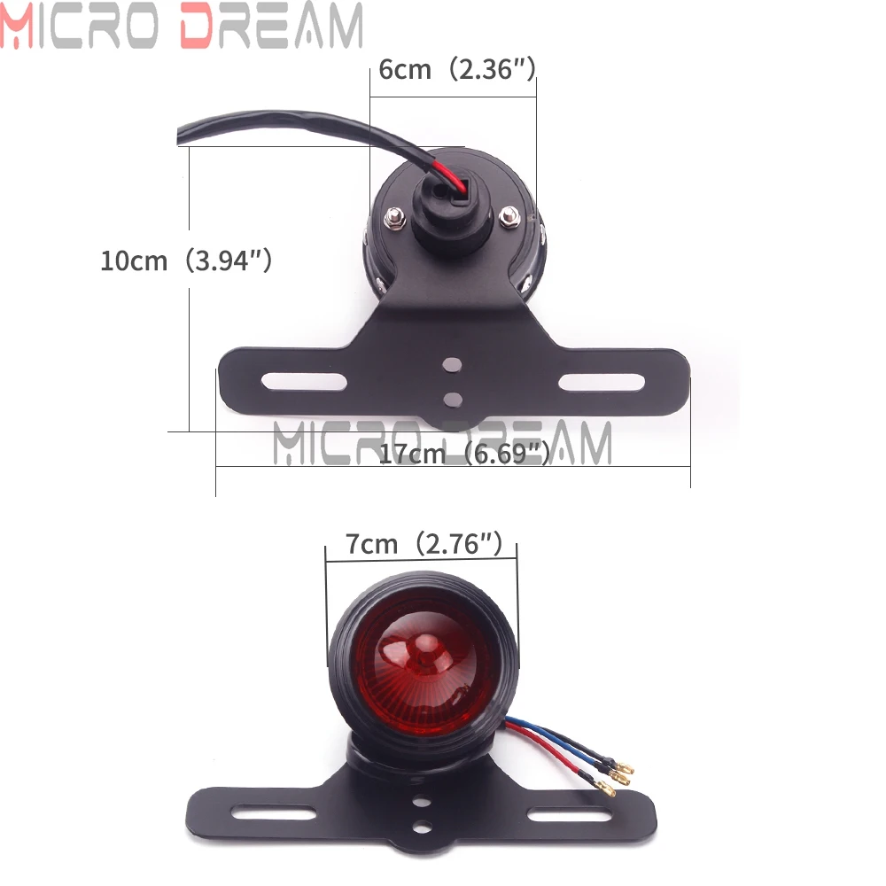 Светильник задний светодиодный стоп-сигнал в стиле ретро для мотоцикла номерной