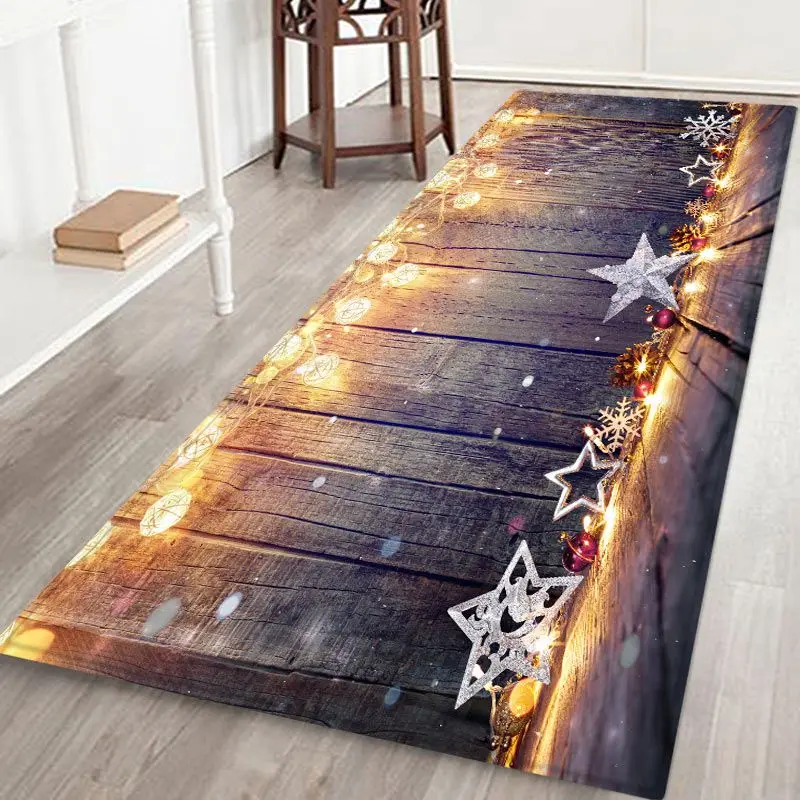 

Christmas Themed 3D Carpet Thicken Christmas Santa Claus Non-slip Floor Mats Durable Christmas Home Decor Flooring Carpet