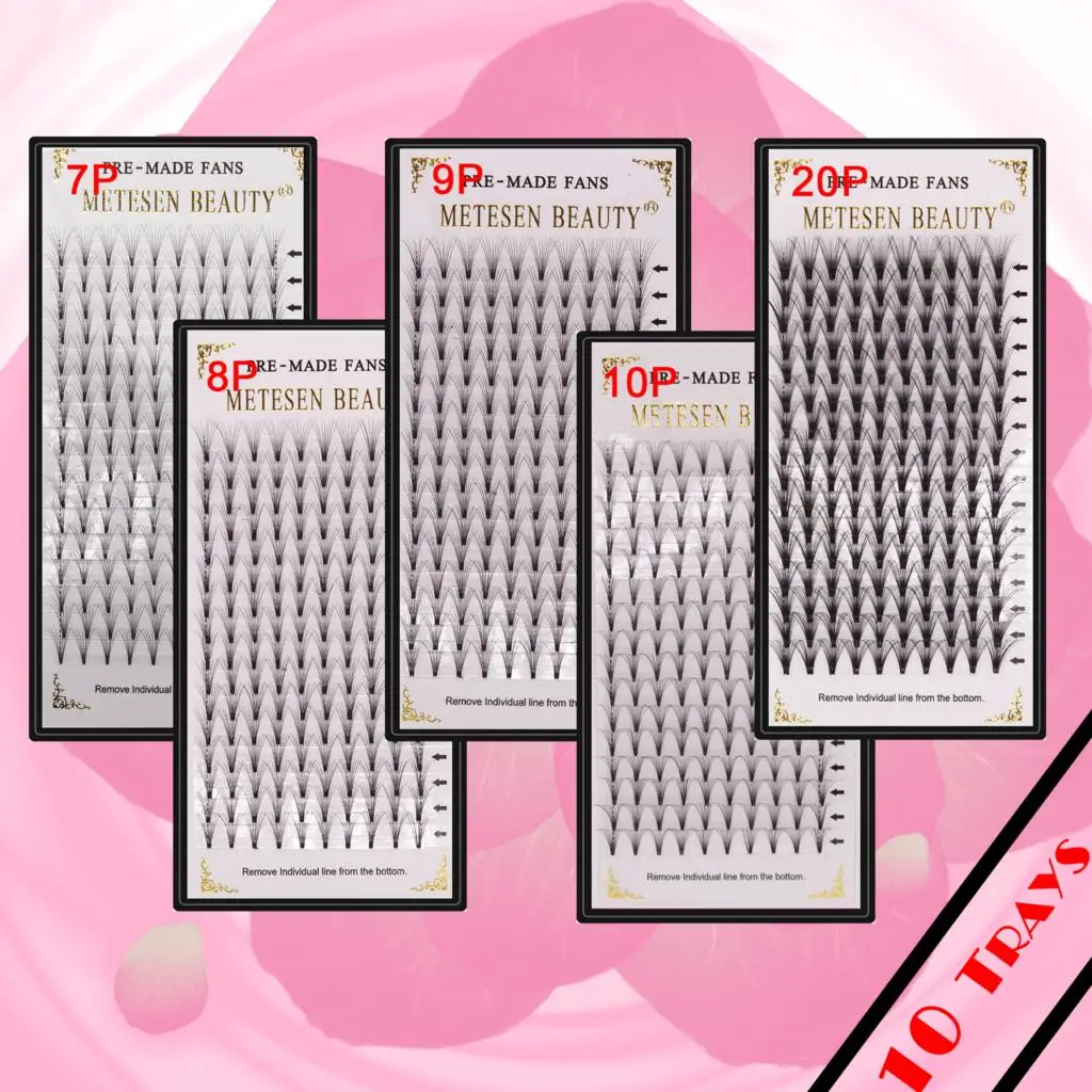

METESEN BEAUTY 7-20D make up eyelashes10 case premade volume fans premium lashes natural bunch eyelash extension 2019 hot sale