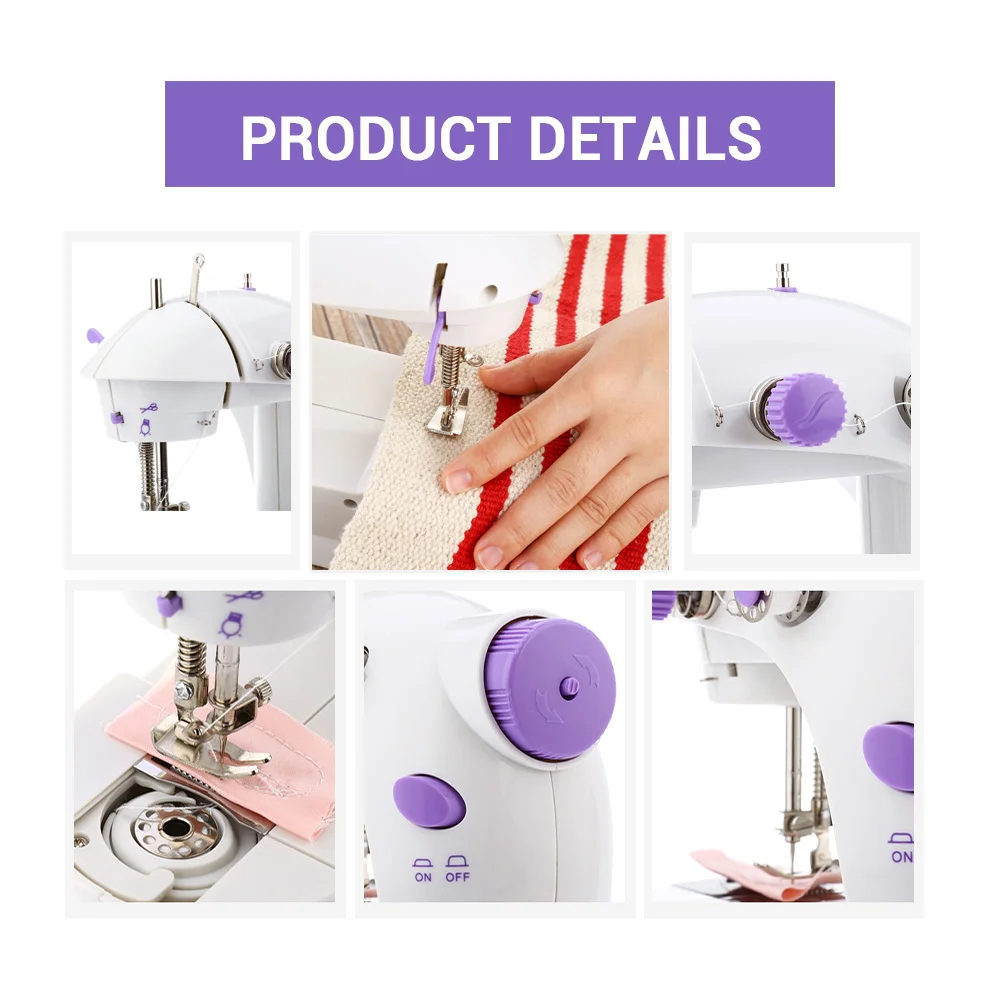 Портативные Швейные машины с двойной нитью многофункциональная Европейская